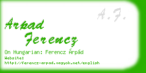 arpad ferencz business card